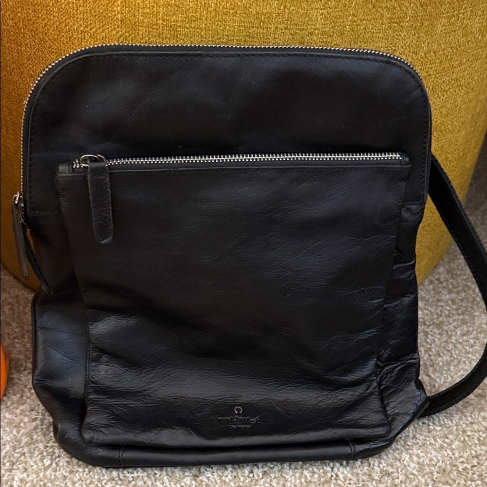 Wild West Black Genuine Leather Women’s Backpack/Crossbody Bag